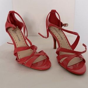 Fun coral strappy heels/pumps